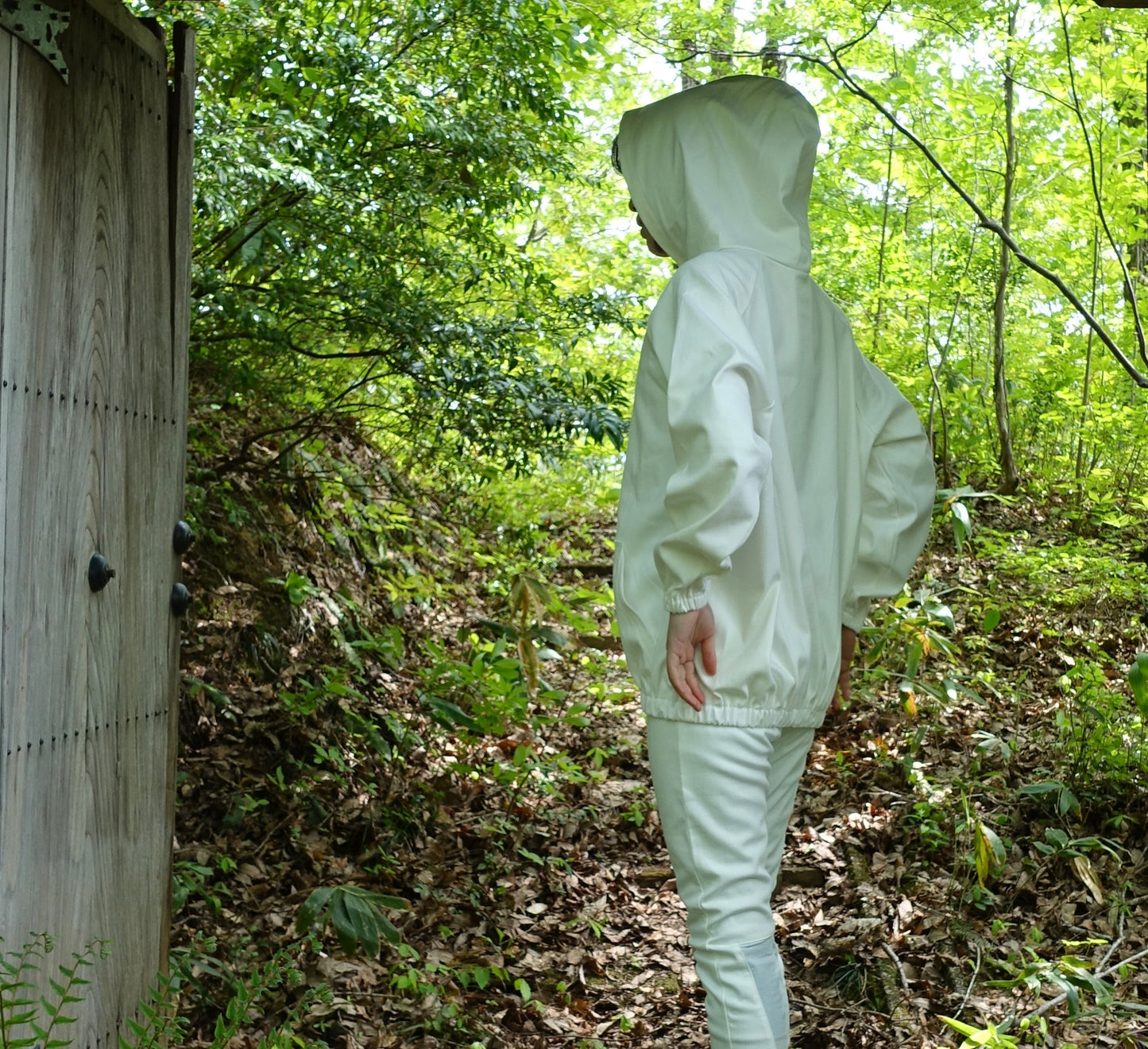 ラグランコクーンパーカー white